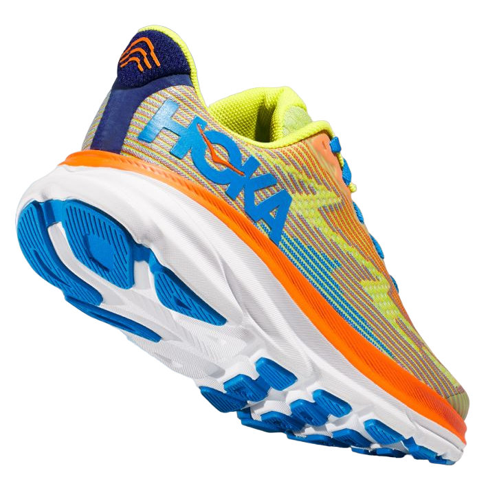 Hoka One One Clifton 9 Youth 1131170-EPVO Orange Yellow Blue Junior Boy Girl Running Shoe