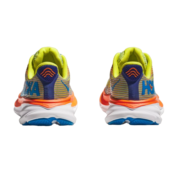 Hoka One One Clifton 9 Youth 1131170-EPVO Orange Yellow Blue Junior Boy Girl Running Shoe