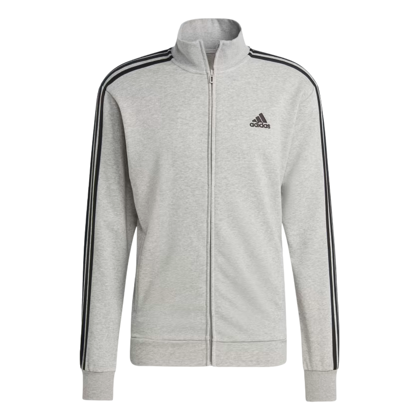 Adidas Men's Basic 3-Stripes French Terry Fleece Tracksuit IC6748 Grey-Black