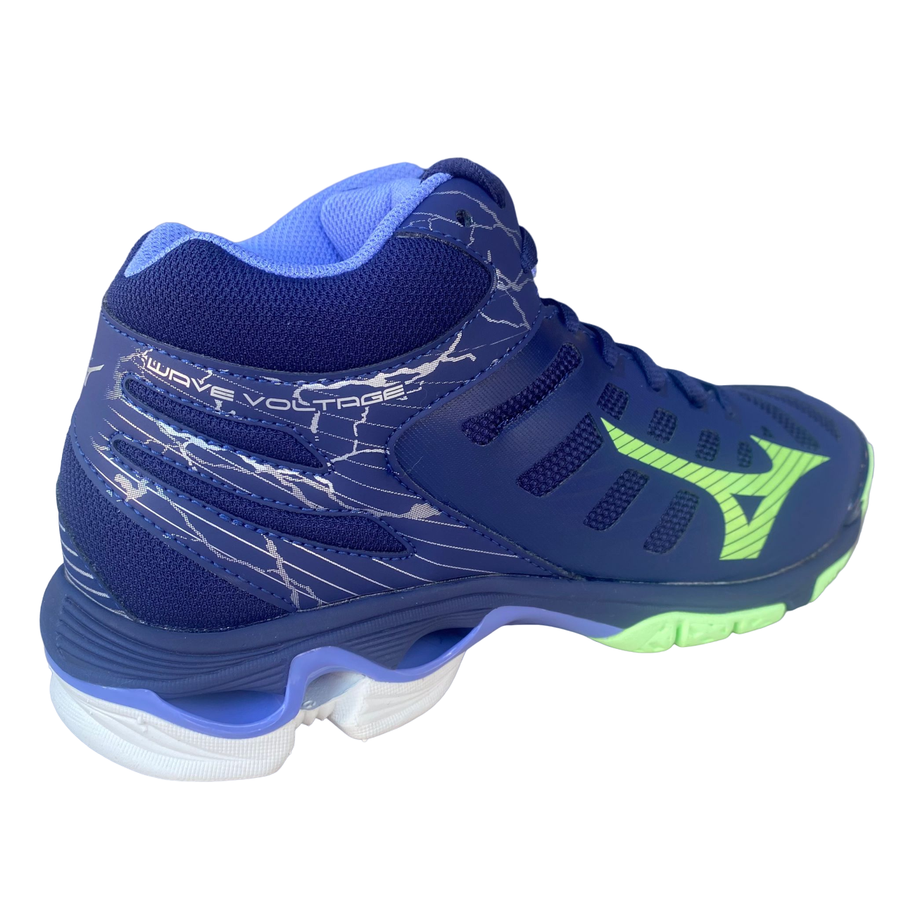 Mizuno Men's High Top Volleyball Shoe Wave Voltage Mid V1GA216511 Blue-Green-Wisteria