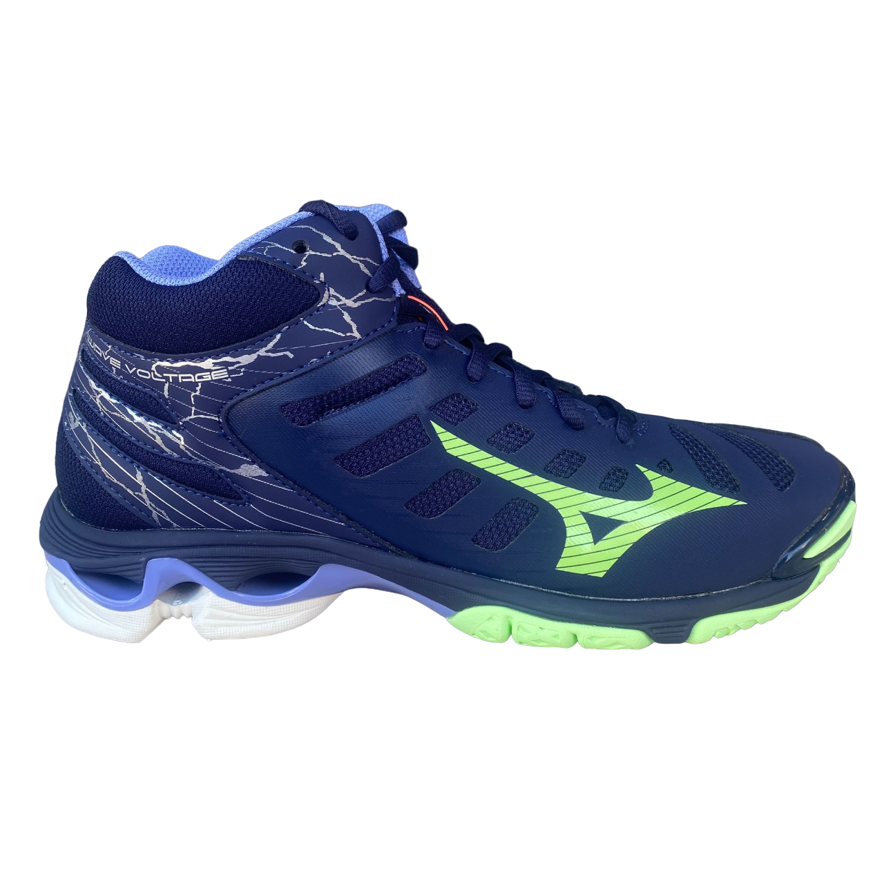 Mizuno Men's High Top Volleyball Shoe Wave Voltage Mid V1GA216511 Blue-Green-Wisteria