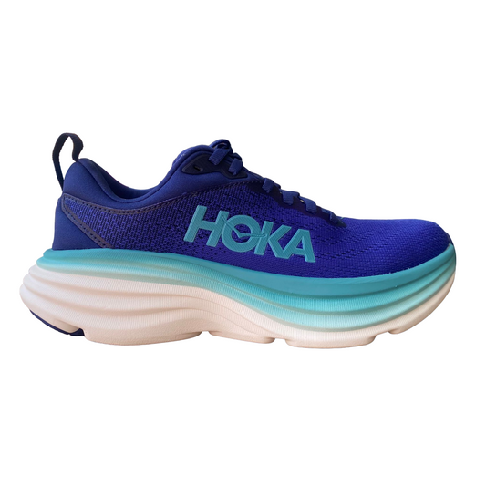 Hoka One One Women's Bondi 8 Cushioned Running Shoe 1127952/BBES Dark Blue-Light Blue