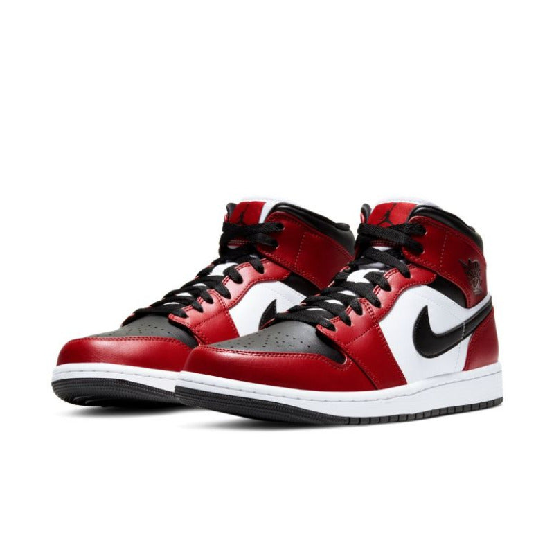 Air Jordan 1 Mid Sneakers Alta Uomo Nero Rosso - 554724-069