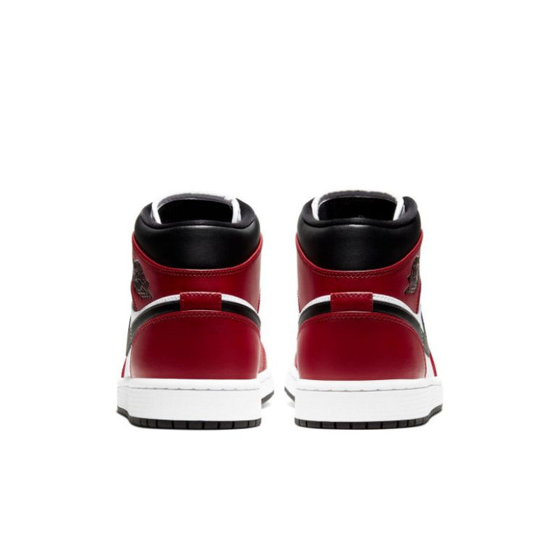Air Jordan 1 Mid Sneakers Alta Uomo Nero Rosso - 554724-069