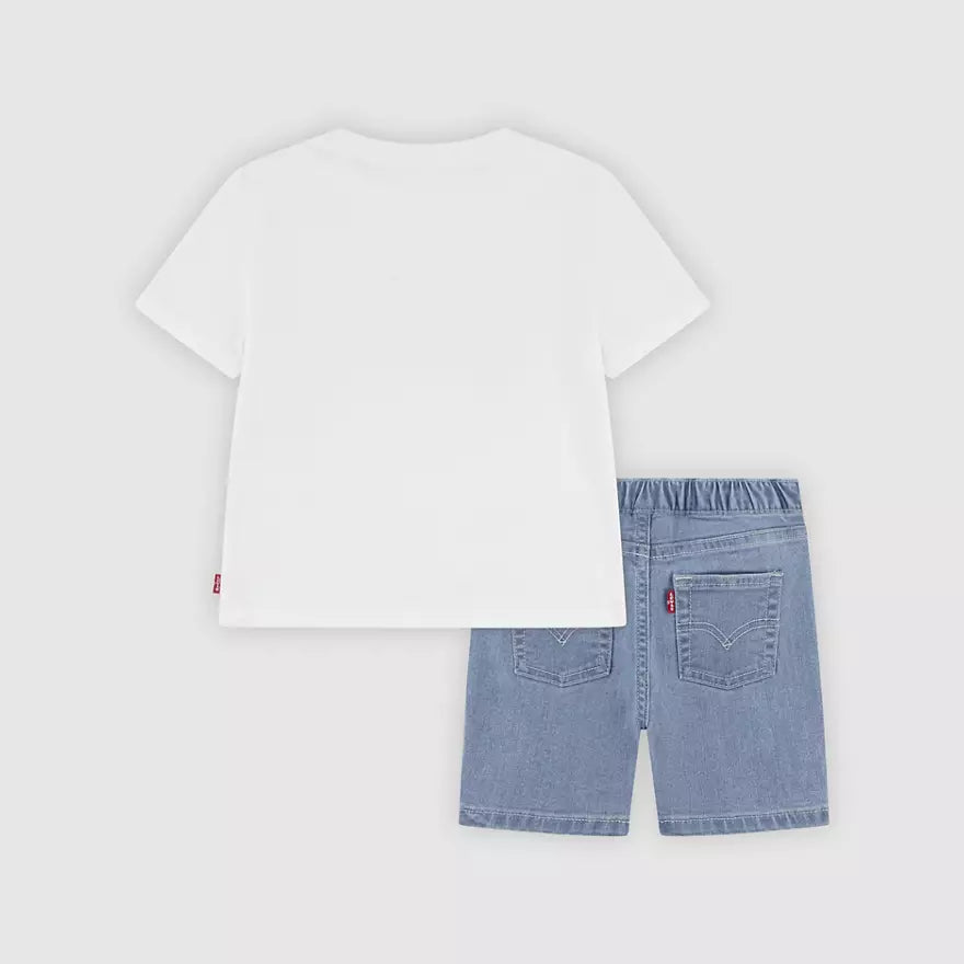 Levi's Kids completo Tee &amp; Denim - T-shirt con stampa - 6EP622-W1T Bianco