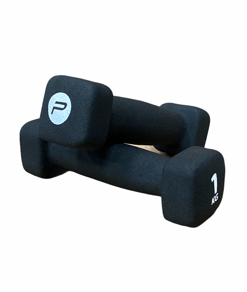 Pure 2Improve Neoprene Dumbbells 2x1kg P2I201390 - Black Set