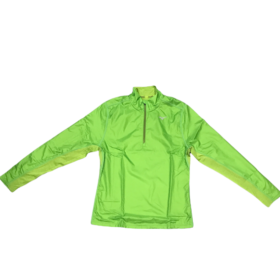 Mizuno Men's Active Hybrid Dry Ls Hz Half-Zip Running Technical Shirt J2GC1525 33 lime green