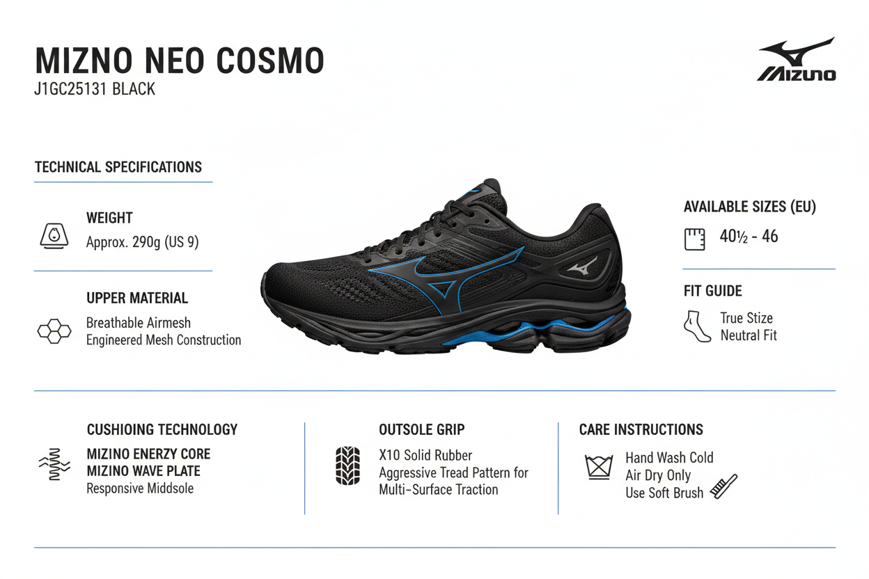 Mizuno Scarpa Running Uomo Neo Cosmo Nera - J1GC251331
