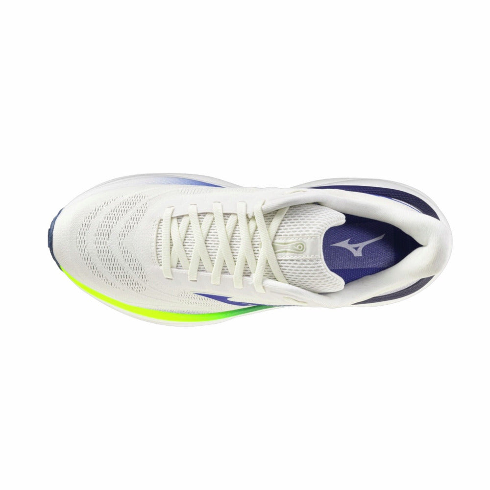 Mizuno Scarpa Running Uomo Wave Sky 9 J1GC250251 Bianco Blu Giallo