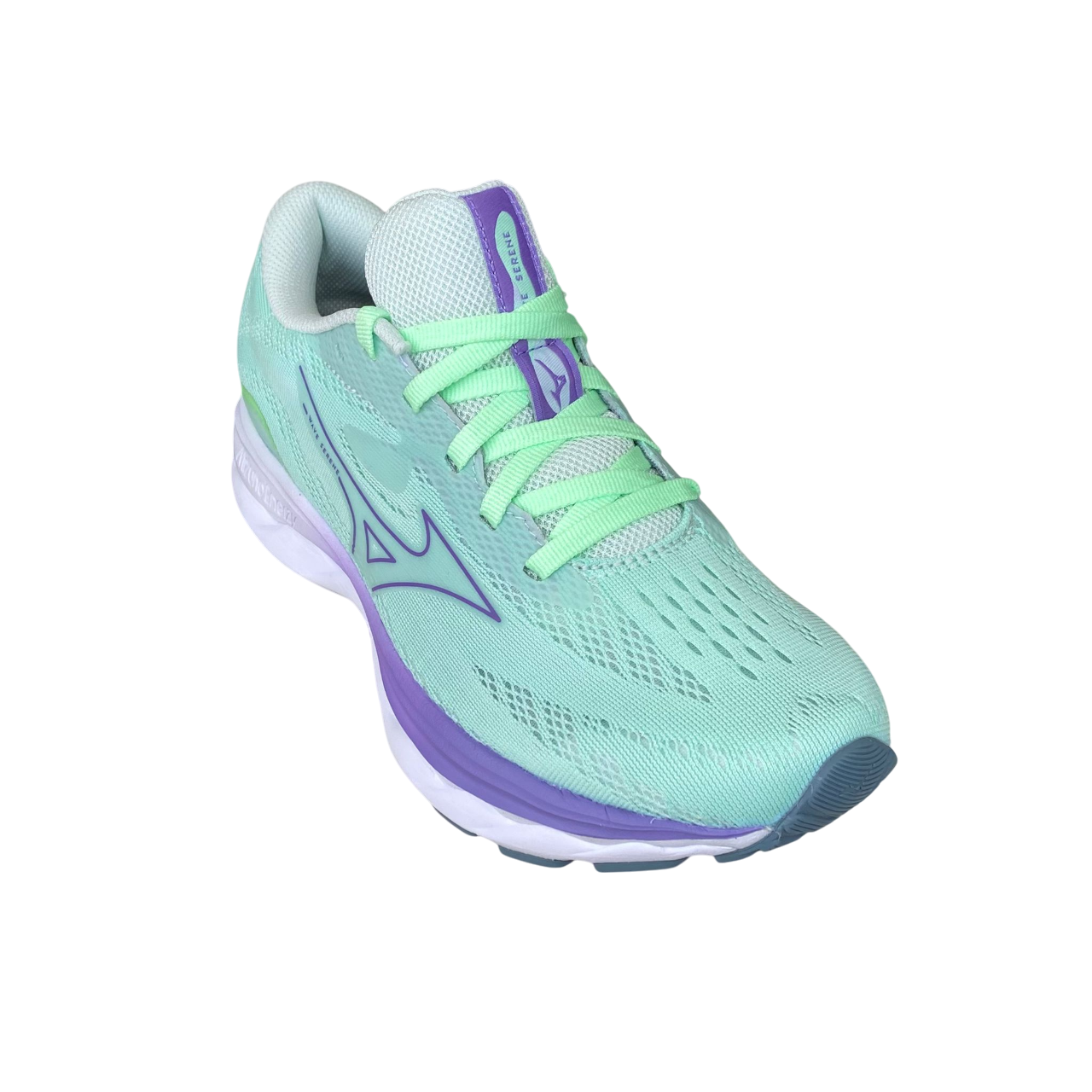 Mizuno Wave Serene J1GD245971 Women's Green Purple Cushioned Running Shoes