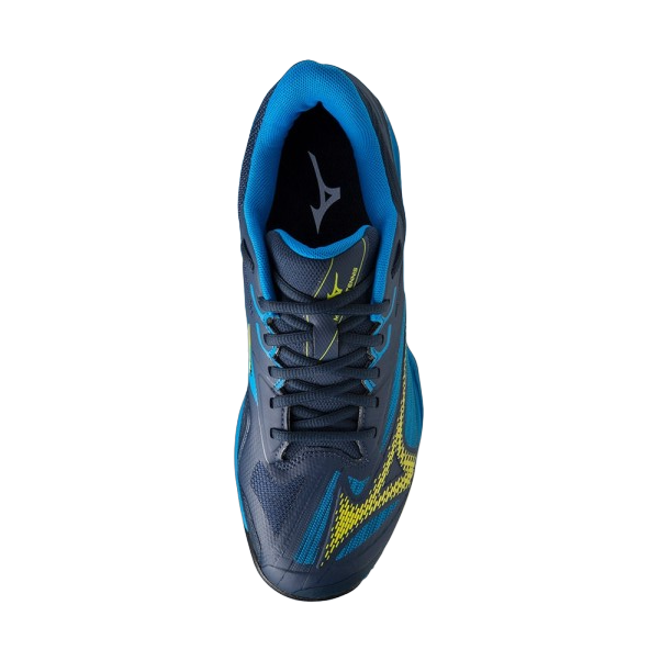 Mizuno Men's Tennis Shoe Wave Exceed Light 2 AC 61GA231814 Blue Light Blue Yellow