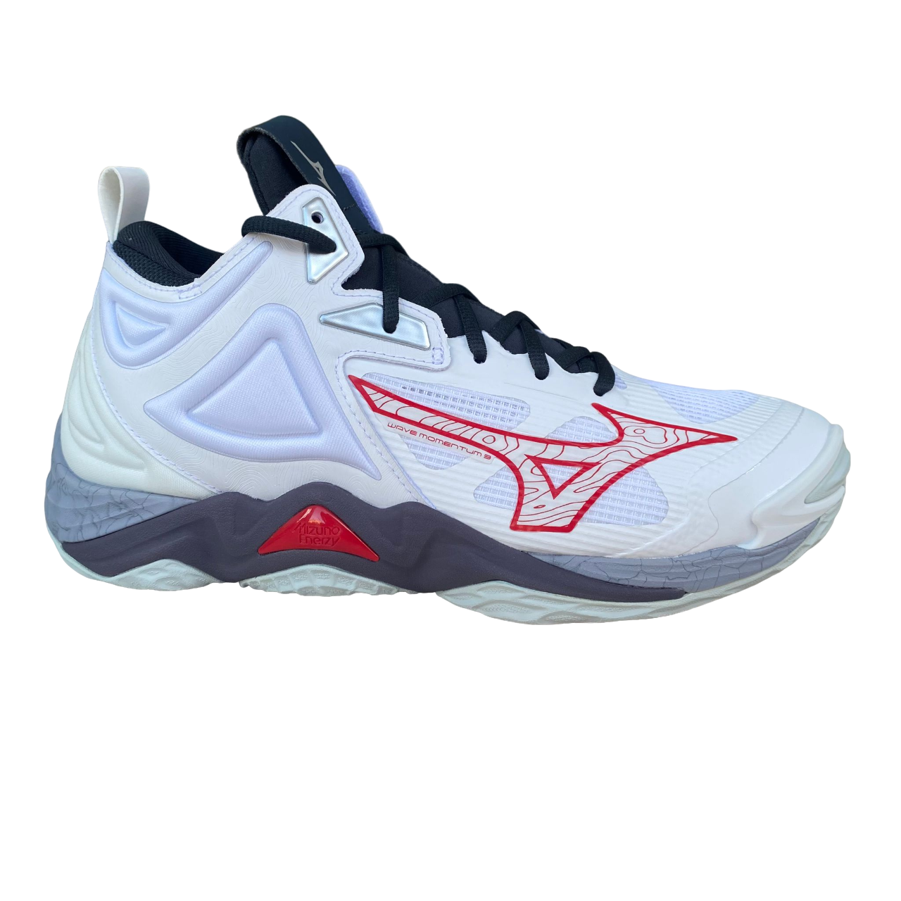 Mizuno Men's Volleyball Shoe Wave Momentum 3 Mid V1GA231796 White-Salsa-Black