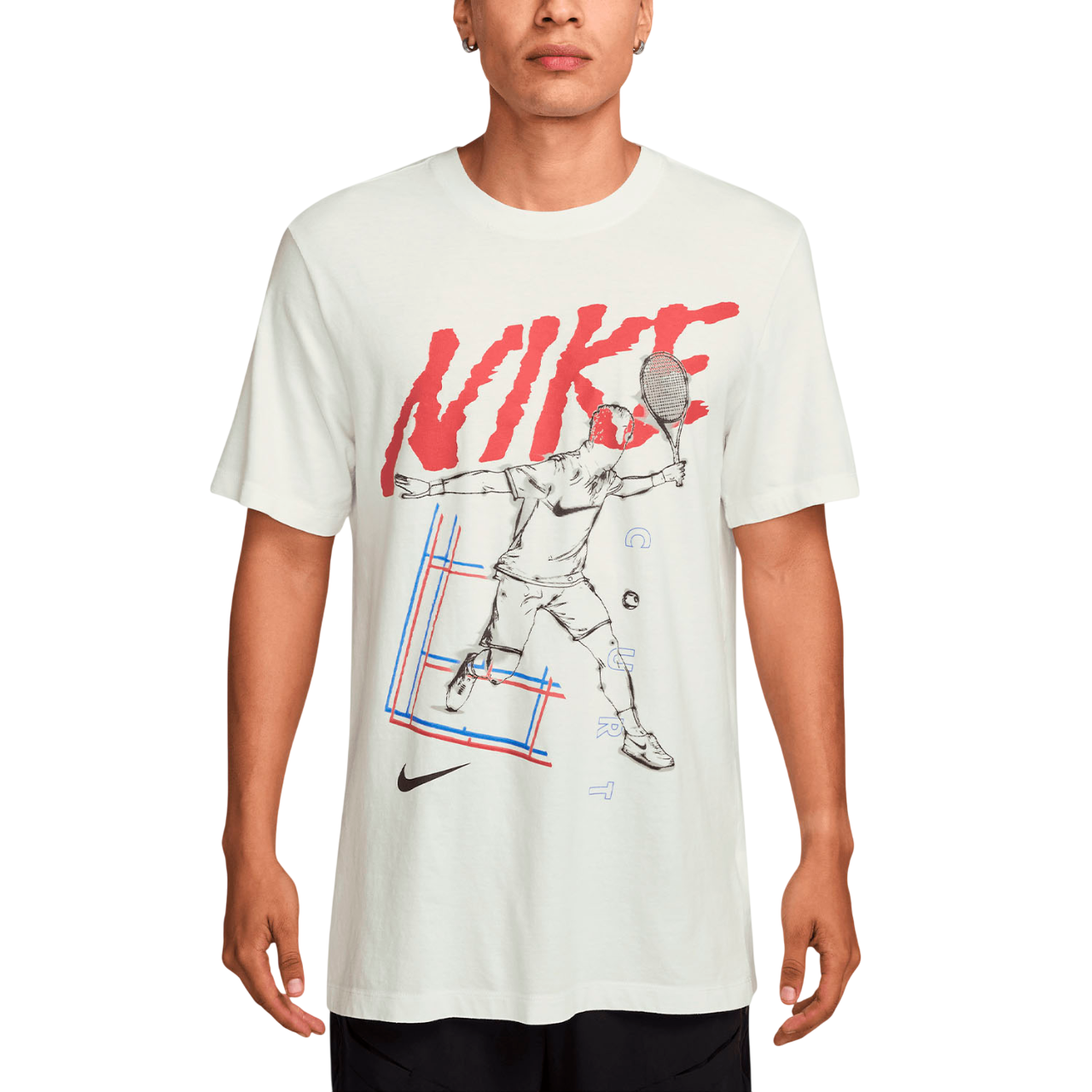 Nike Court Logo HJ3454-121 Men's Tennis T-Shirt Summit White