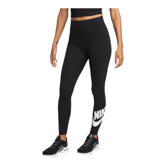 Nike Sportswear Classics Leggings a vita alta con grafica – Donna DV7791-010 nero avanti