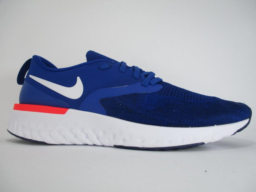 Nike Odyssey React 2 Flyknit AH1015 400 - Men's Blue Running Shoes | 826220779577