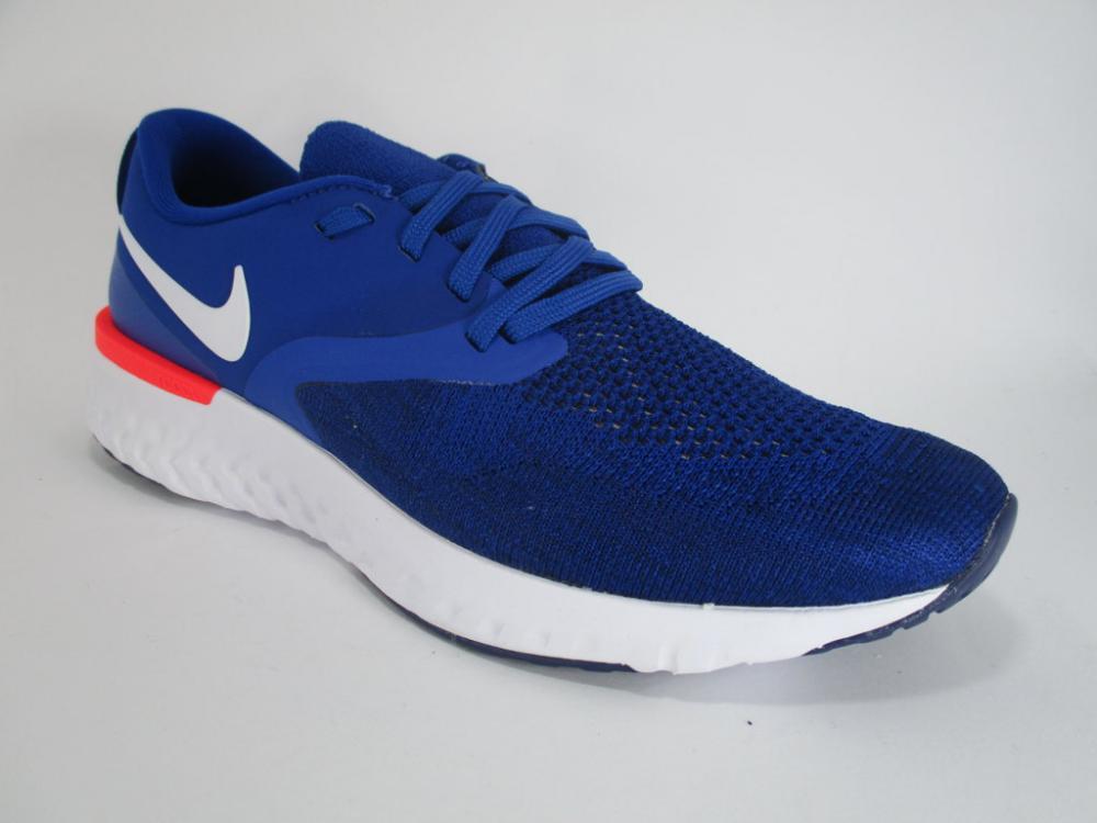 Nike Odyssey React 2 Flyknit AH1015 400 - Men's Blue Running Shoes | 826220779577