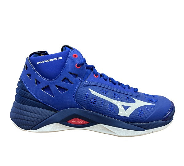 Mizuno Men's Volleyball Shoe Wave Momentum Mid V1GA191720 Reflex Blue White