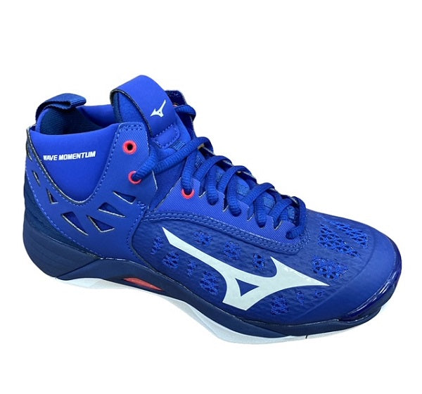 Mizuno Men's Volleyball Shoe Wave Momentum Mid V1GA191720 Reflex Blue White