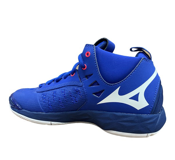 Mizuno Men's Volleyball Shoe Wave Momentum Mid V1GA191720 Reflex Blue White