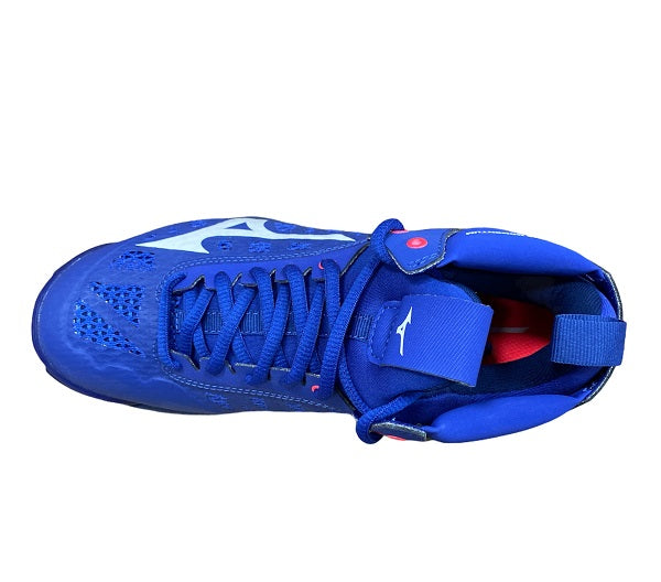 Mizuno Men's Volleyball Shoe Wave Momentum Mid V1GA191720 Reflex Blue White