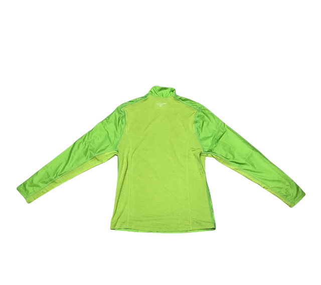 Mizuno Men's Active Hybrid Dry Ls Hz Half-Zip Running Technical Shirt J2GC1525 33 lime green