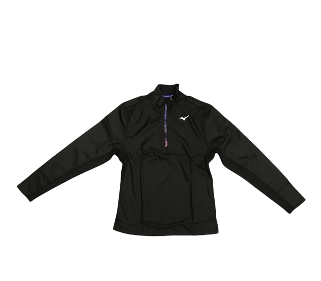 Mizuno Men's Active Hybrid Dry Ls Hz J2GC1525 09 black Half-Zip Running Top