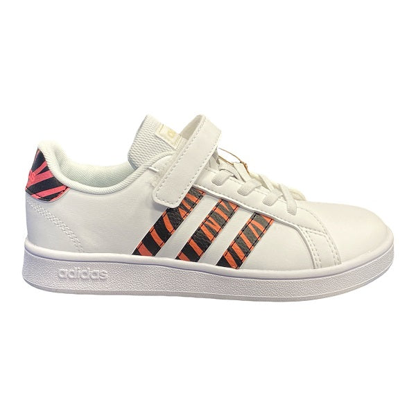 Adidas children's sneakers Grand Court EL C GZ1075 white-black-acid red