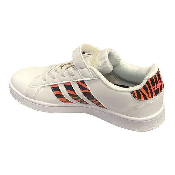 Adidas children's sneakers Grand Court EL C GZ1075 white-black-acid red