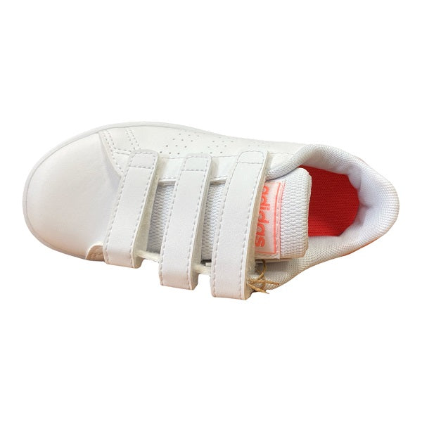 Adidas low-top sneakers for girls with hook-and-loop closure Advantage C GW0453 white-light pink