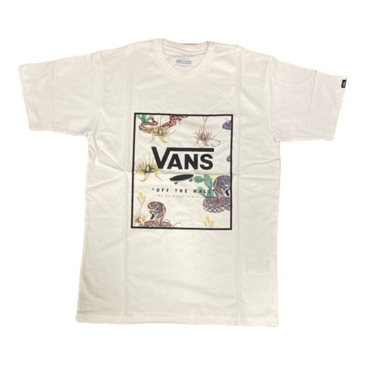 Vans maglietta manica corta da uomo Classic Print Box Antique VN0A5E7YZ2F1 bianco deserto