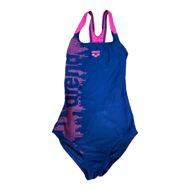Arena Girl's One-Piece Swimsuit Logo 006356 790 navy-freak rose