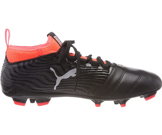 Puma Men's One 18.3 Soccer Cleats with Sock, Black/Silver/Red, 104536 01