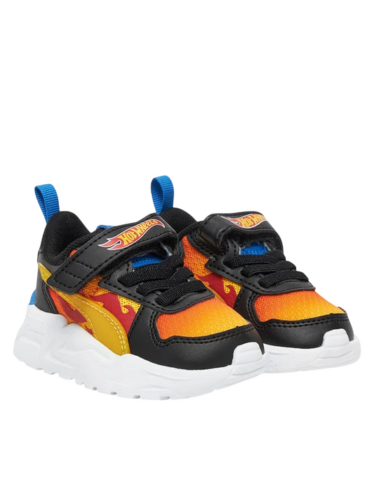 Puma scarpa da ginnastica da bambino Trinity Lite Hot Wheels 401408-01 nero-arancio-fuoco