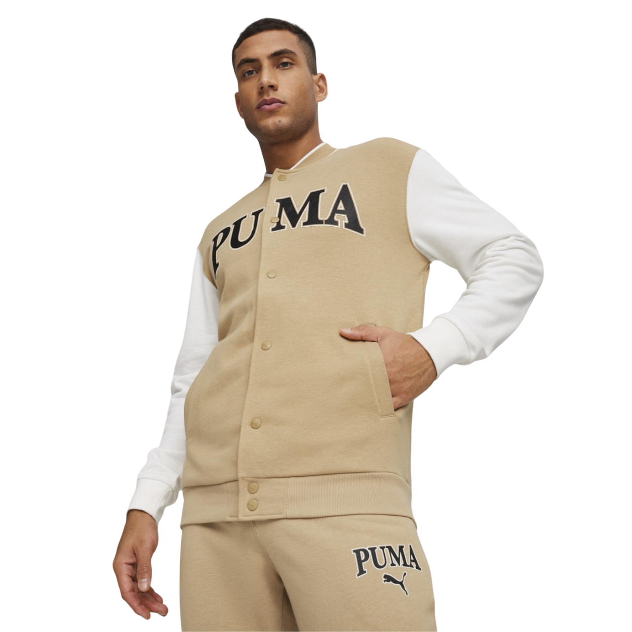 Puma Squad 678971-83 dove fleece bomber jacket