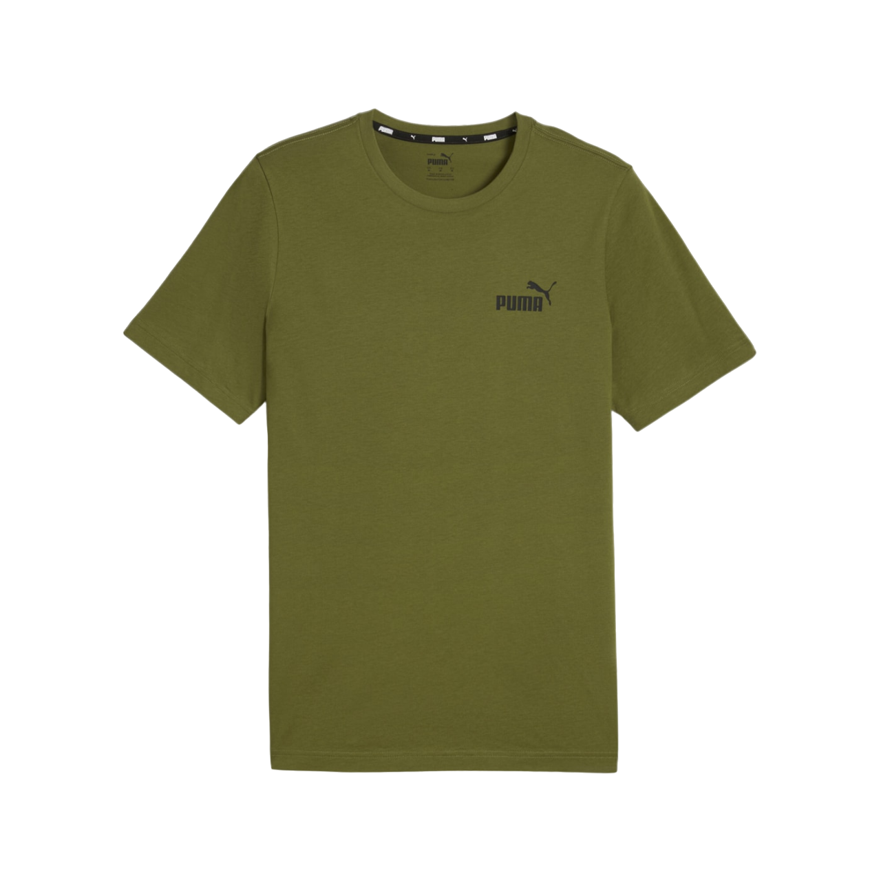 Puma Men's Short Sleeve T-Shirt with Small Logo Print ESS 586669-76 Olive Green