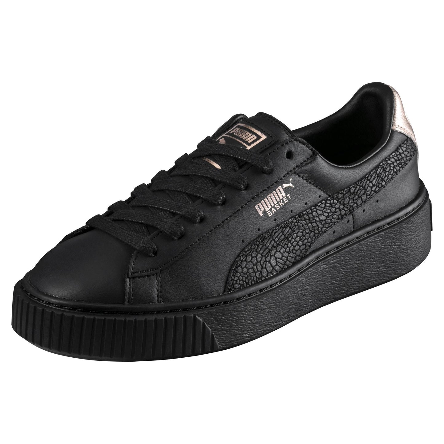 Puma Basket Euphoria RG 366814-01 Women's Wedge Sneakers Black