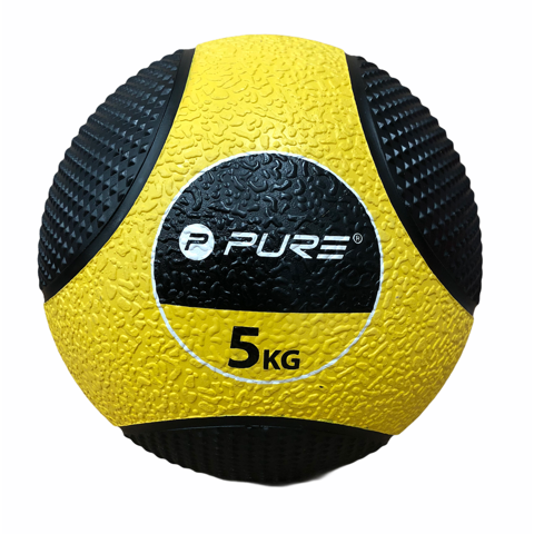 Pure 2Improve Medicine Ball 5kg P2I110030 Ø24cm Yellow Black Rubber