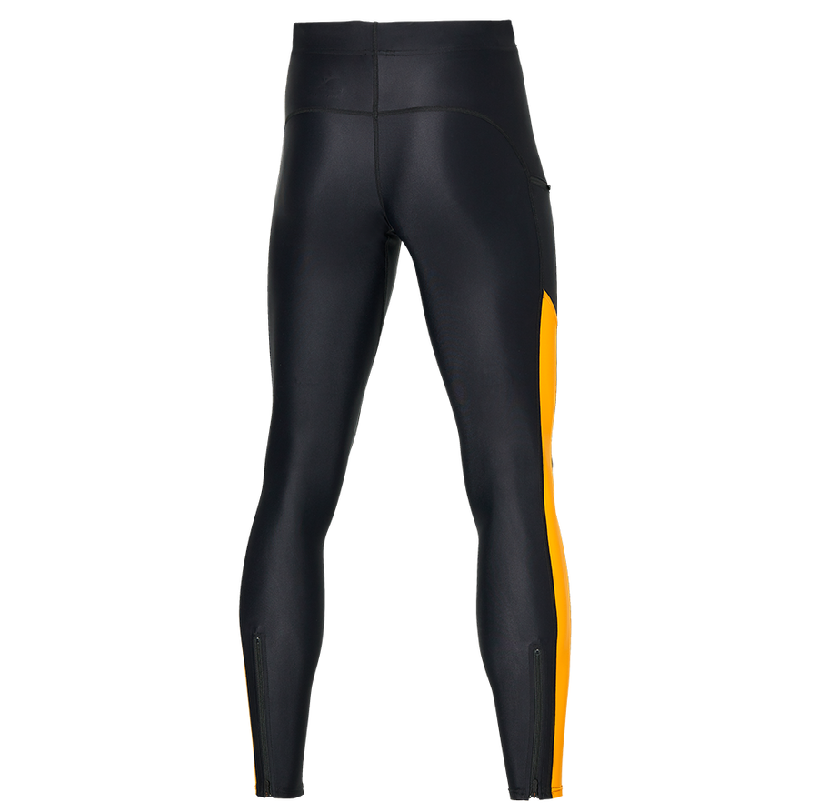Mizuno Men's Running Long Tights Core Long Tight J2GB261198 black-racing yellow