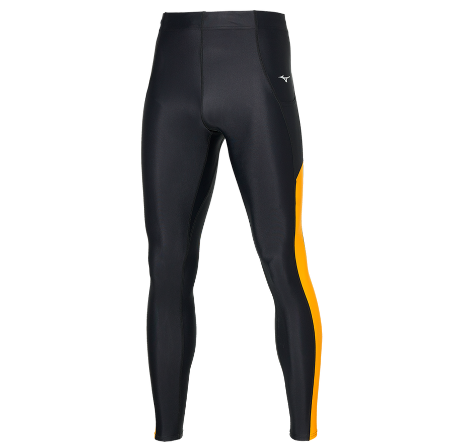 Mizuno Men's Running Long Tights Core Long Tight J2GB261198 black-racing yellow