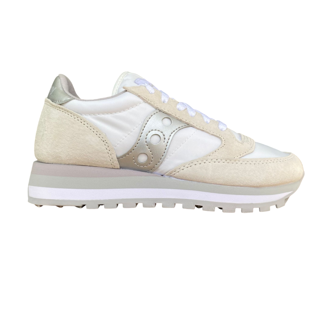 Saucony Jazz Triple S60530-16 Sneakers Donna Bianco Argento Platform
