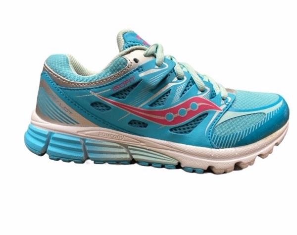 Saucony Zealot SY53672 Junior Running Shoes Turquoise Silver Coral - 044212178461