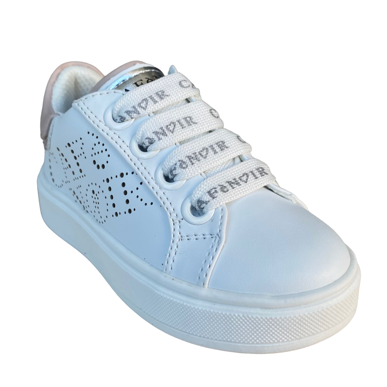 Cafè Noir Scarpe Bambina C-2401w Bianche | Laccio e Zip Laterale