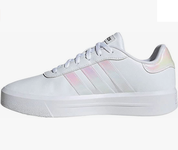 Adidas women's wedge sneakers Court Platform H06299 white