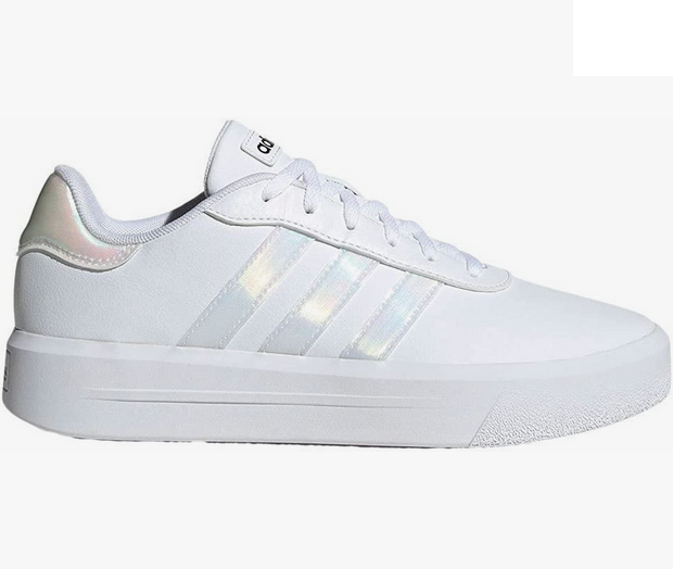 Adidas women's wedge sneakers Court Platform H06299 white