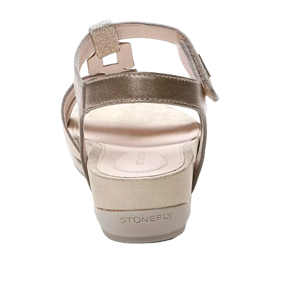 Stonefly Women's Laminated Leather Sandal Eve 24 219151 Z00 metallic foam
