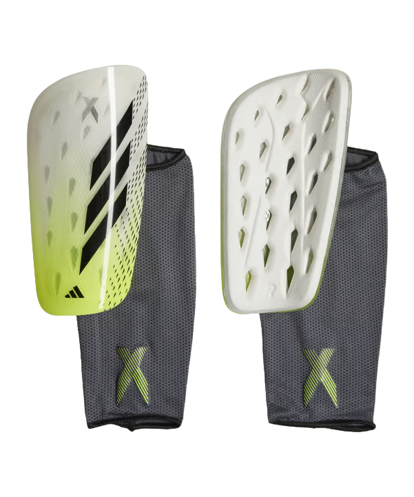 Adidas X League Shin Guards with Compression Sleeve IA0841 White Black