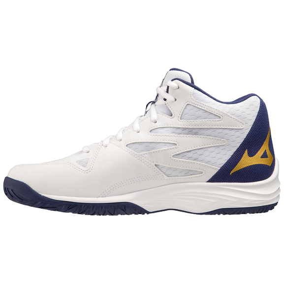 Mizuno Men's Thunder Blade Z Mid V1GA237543 White-Blue-Gold Volleyball Shoes