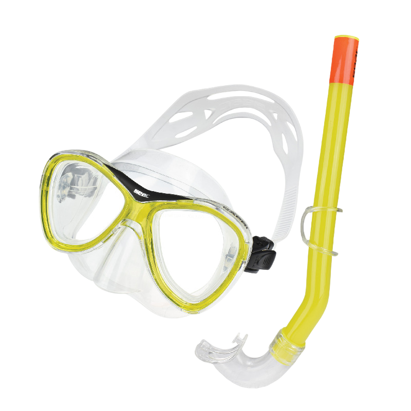 Seac Set Capri SLT Snorkeling Mask and Snorkel for Children 3-8 Years 9466B Yellow