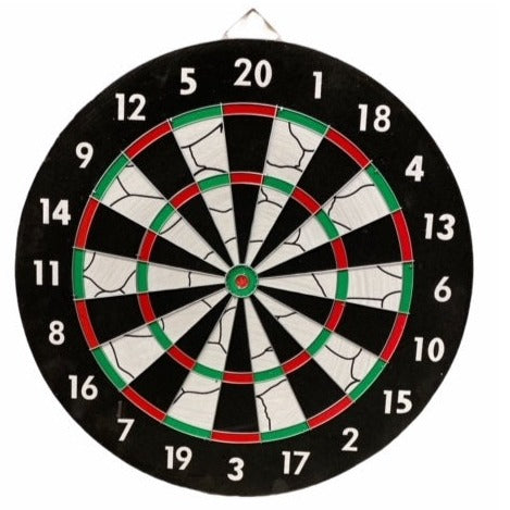 Abbey Darts Target Set Flock II 52AL - Double-Sided Dartboard with 6 Darts