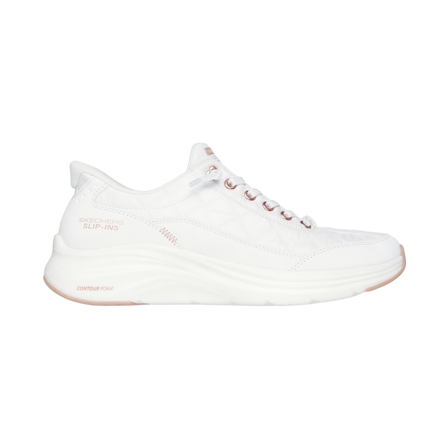 Skechers Slip-ins Contour Foam Lifestyle Sneakers Donna Bianco Rosa Oro - 150413/WTRG